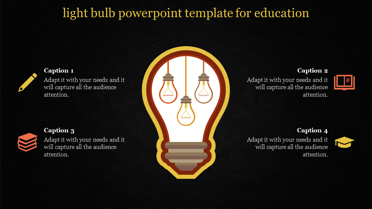 light bulb powerpoint template - four bulbs